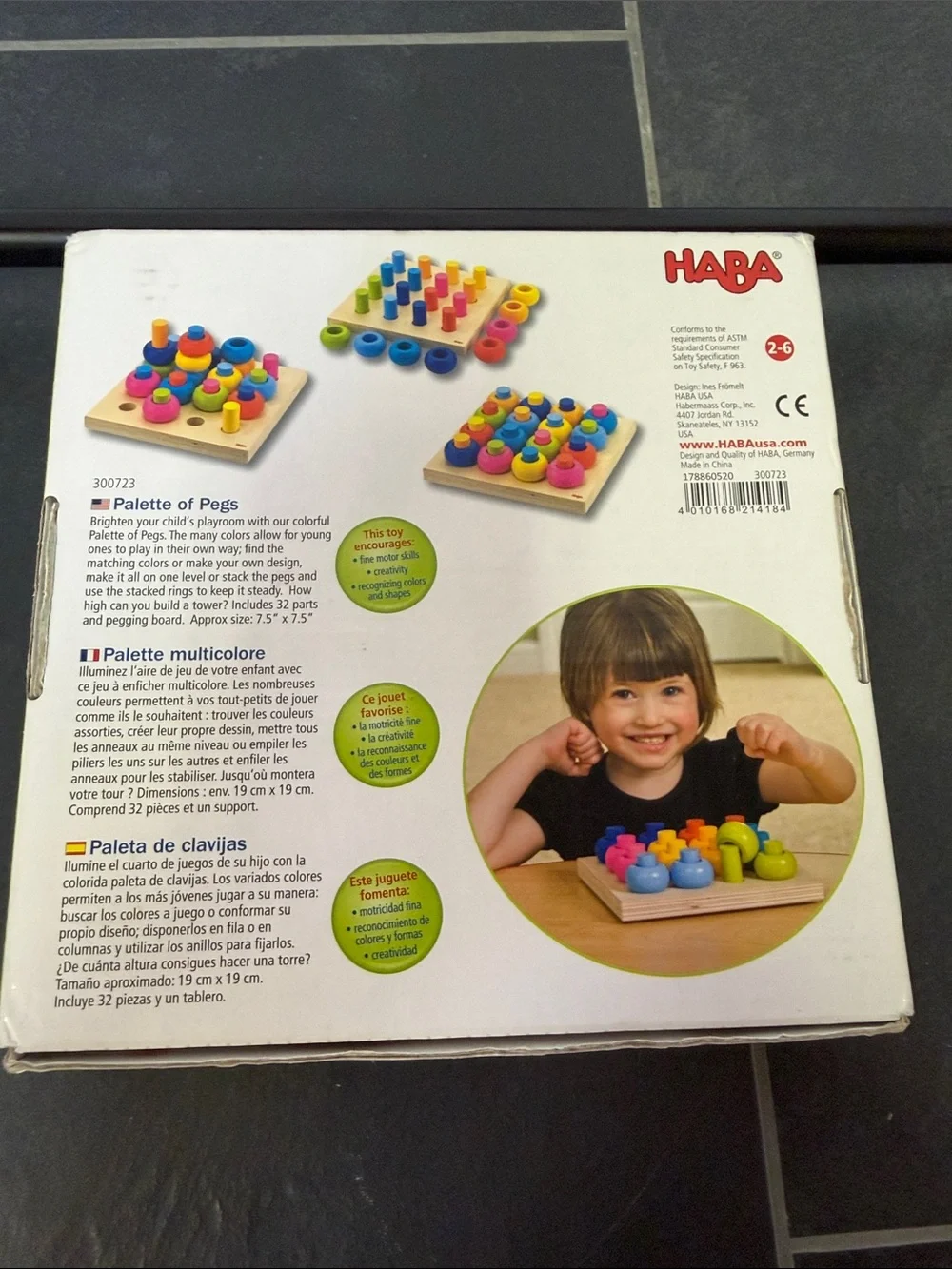 HABA Rainbow Whirls Wooden Sorting & Stacking Rings Shape Sorter